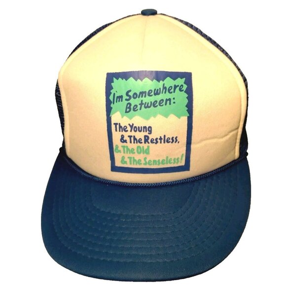 Old Man Cap Hat Somewhere Between The Young And Restless And The Old Senseless - Picture 2 of 10